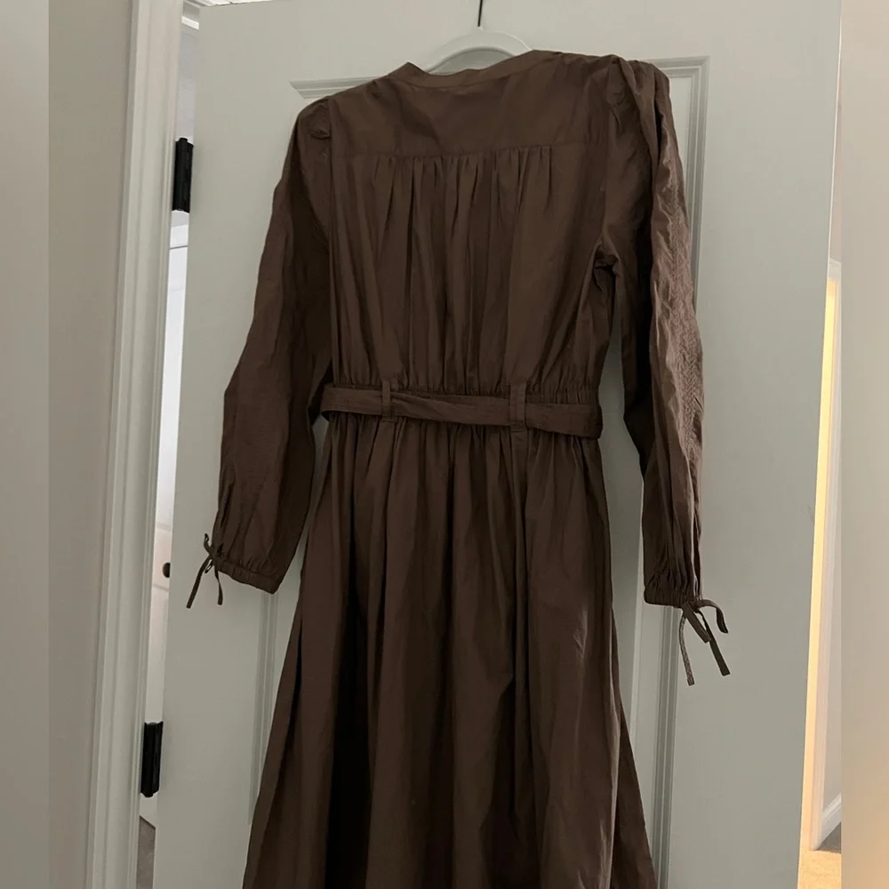 NWOT J. Crew Tie Waist V Neck Midi Dress - Picture 4 of 11